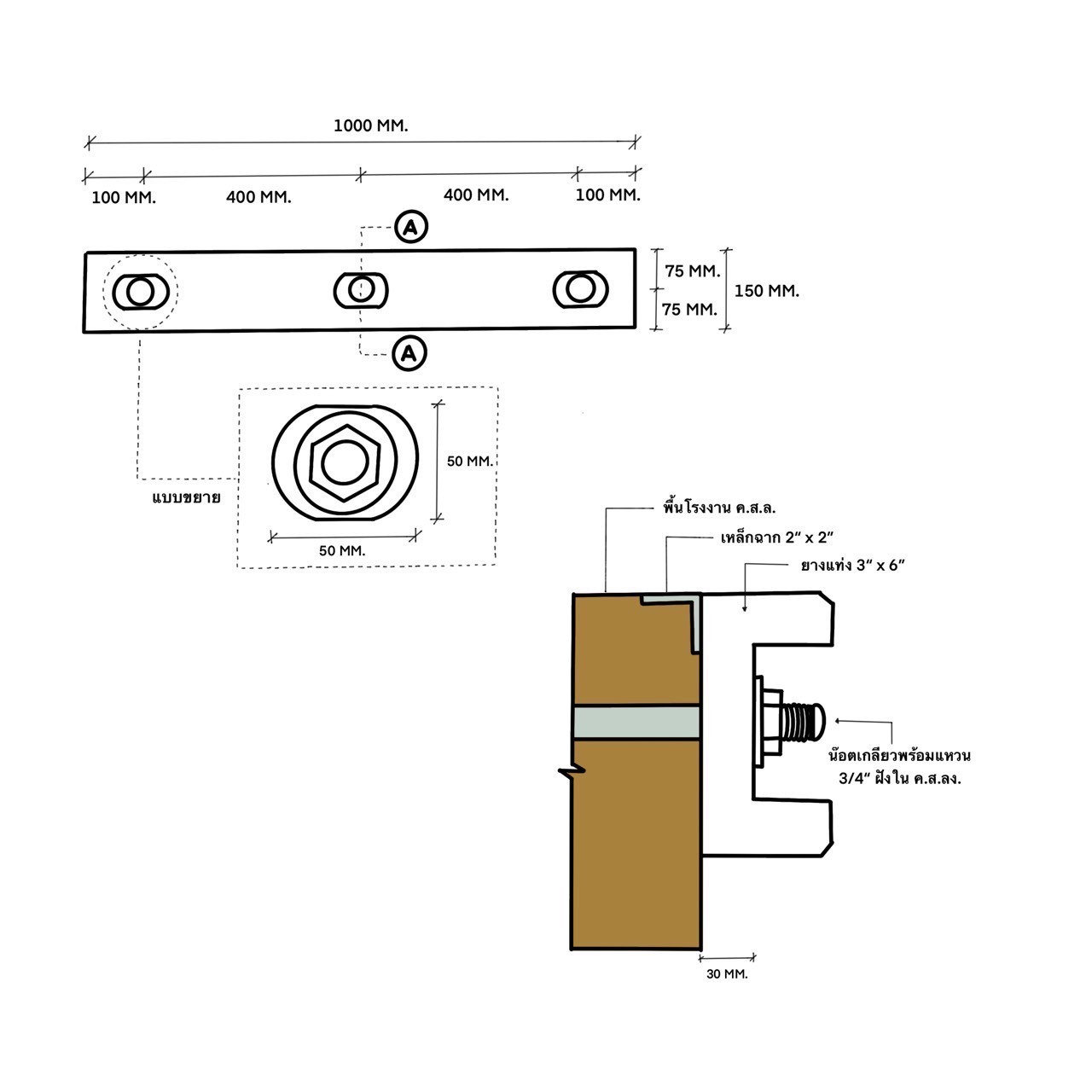 Rubber Fendrs ยางกันชน แบบสี่เหลี่ยมผืนผ้า-2